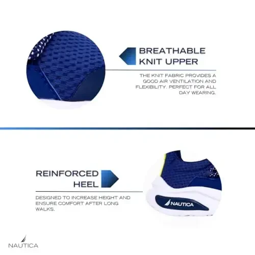 Nautica Kids Athletic Slip-On Krossovkalari - O'g'il va qizlar uchun qulay Bungee yugurish poyafzallari - Faol bolalar uchun zamonaviy va qulay poyafzal (Katta bola/Kichik bola/Yangi o'rgangan bola) - 6