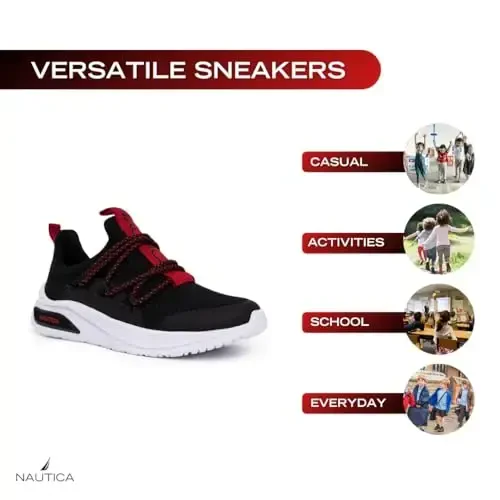 Nautica Kids Athletic Slip-On Poyabzal - O'g'il va qizlar uchun qulay Bungee yugurish poyabzallari - Faol bolalar uchun zamonaviy va qulay poyabzal (Katta bola/Kichik bola/Yosh bola) - 6