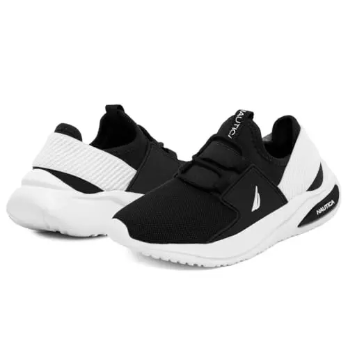 Nautica Kids Athletic Slip-On Sneakers - Comfortable Bungee Running Shoes for Boys and Girls - Stylish and Supportive Footwear for Active Kids (Big Kid/Little Kid/Toddler) - 6