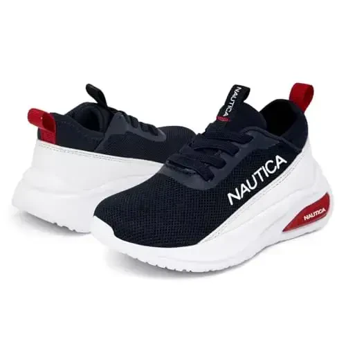 Nautica Kids Athletic Slip-On Sneakers - Comfortable Bungee Running Shoes for Boys and Girls - Stylish and Supportive Footwear for Active Kids (Big Kid/Little Kid/Toddler) - 6