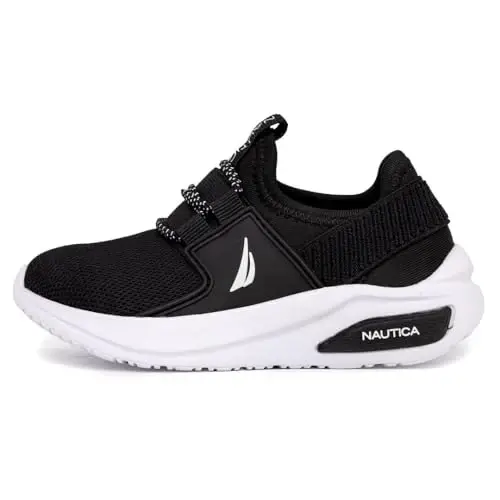 Nautica Kids Athletic Slip-On Sneakers - Comfortable Bungee Running Shoes for Boys and Girls - Stylish and Supportive Footwear for Active Kids (Big Kid/Little Kid/Toddler) - 8