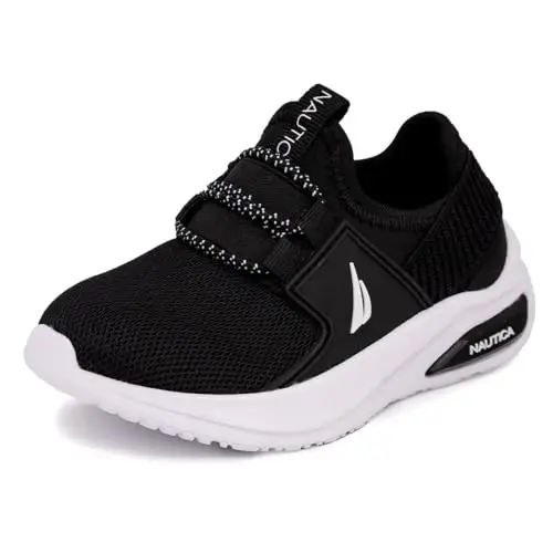 Nautica Kids Athletic Slip-On Sneakers - Comfortable Bungee Running Shoes for Boys and Girls - Stylish and Supportive Footwear for Active Kids (Big Kid/Little Kid/Toddler) 