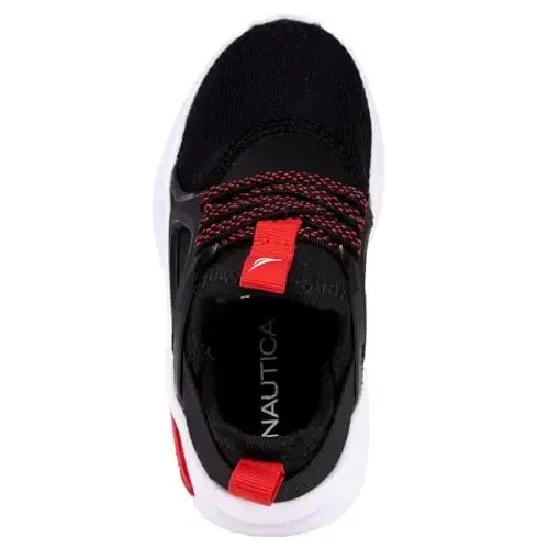 Nautica Kids Athletic Slip-On Sneakers - Comfortable Bungee Running Shoes for Boys and Girls - Stylish and Supportive Footwear for Active Kids (Big Kid/Little Kid/Toddler) - 4