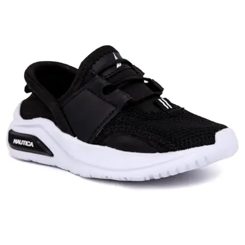 Nautica Kids Athletic Slip-On Sneakers - Comfortable Bungee Running Shoes for Boys and Girls - Stylish and Supportive Footwear for Active Kids (Big Kid/Little Kid/Toddler) 