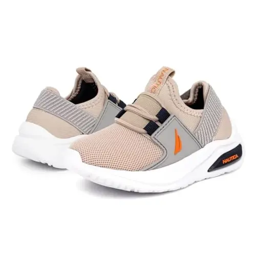 Nautica Kids Athletic Slip-On Sneakers - Comfortable Bungee Running Shoes for Boys and Girls - Stylish and Supportive Footwear for Active Kids (Big Kid/Little Kid/Toddler) - 6