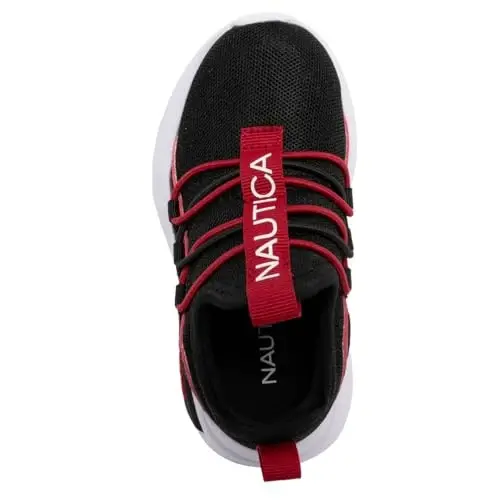 Nautica Kids Athletic Slip-On Sneakers - Comfortable Bungee Running Shoes for Boys and Girls - Stylish and Supportive Footwear for Active Kids (Big Kid/Little Kid/Toddler) - 4
