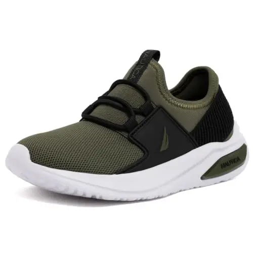 Nautica Kids Athletic Slip-On Sneakers - Comfortable Bungee Running Shoes for Boys and Girls - Stylish and Supportive Footwear for Active Kids (Big Kid/Little Kid/Toddler) 