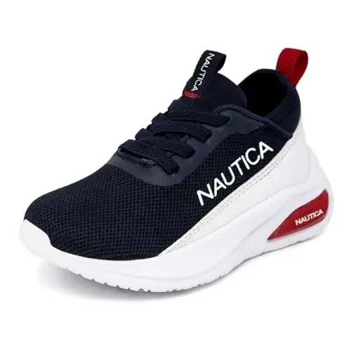Nautica Kids Athletic Slip-On Sneakers - Comfortable Bungee Running Shoes for Boys and Girls - Stylish and Supportive Footwear for Active Kids (Big Kid/Little Kid/Toddler) 