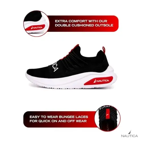 Nautica Kids Athletic Slip-On Sneakers - Comfortable Bungee Running Shoes for Boys and Girls - Stylish and Supportive Footwear for Active Kids (Big Kid/Little Kid/Toddler) - 2