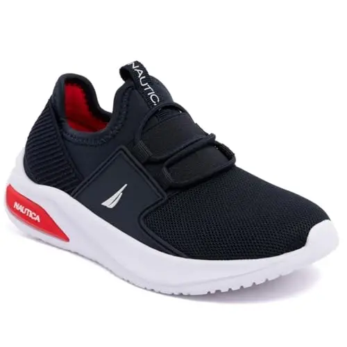 Nautica Kids Athletic Slip-On Sneakers - Comfortable Bungee Running Shoes for Boys and Girls - Stylish and Supportive Footwear for Active Kids (Big Kid/Little Kid/Toddler) - 1