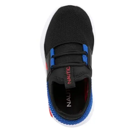 Nautica Kids Athletic Slip-On Sneakers - Comfortable Bungee Running Shoes for Boys and Girls - Stylish and Supportive Footwear for Active Kids (Big Kid/Little Kid/Toddler) - 4
