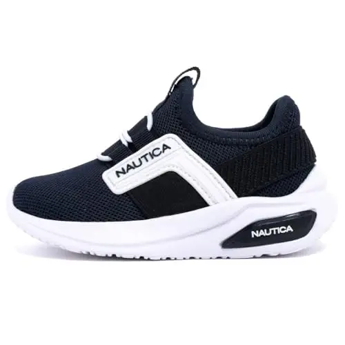 Nautica Kids Athletic Slip-On Sneakers - Comfortable Bungee Running Shoes for Boys and Girls - Stylish and Supportive Footwear for Active Kids (Big Kid/Little Kid/Toddler) - 2