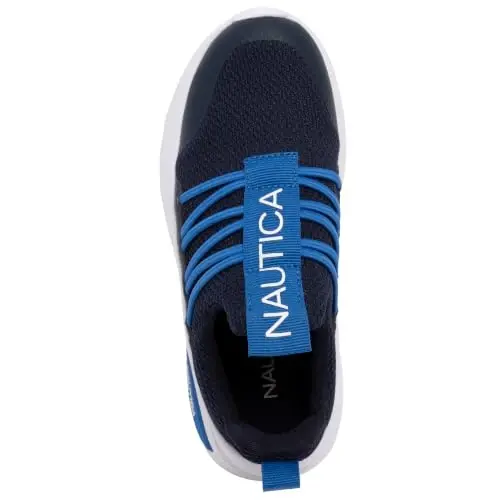 Nautica Kids Athletic Slip-On Sneakers - Comfortable Bungee Running Shoes for Boys and Girls - Stylish and Supportive Footwear for Active Kids (Big Kid/Little Kid/Toddler) - 4