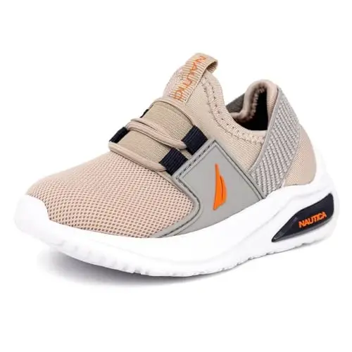 Nautica Kids Athletic Slip-On Sneakers - Comfortable Bungee Running Shoes for Boys and Girls - Stylish and Supportive Footwear for Active Kids (Big Kid/Little Kid/Toddler) 