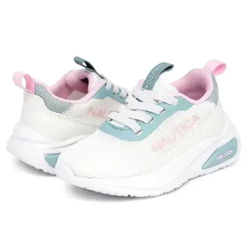 Nautica Kids Athletic Slip-On Sneakers - O'g'il va qizlar uchun qulay bungee yugurish poyabzallari - Faol bolalar uchun zamonaviy va qo'llab-quvvatlovchi poyabzal (Katta bola/Kichik bola/Yangi o'rgangan bola) - 6