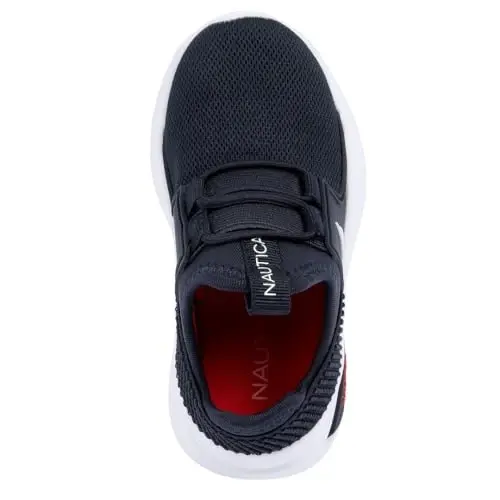 Nautica Kids Athletic Slip-On Sneakers - O'g'il va qizlar uchun qulay Bungee yugurish poyabzallari - Faol bolalar uchun zamonaviy va qo'llab-quvvatlovchi poyabzal (Katta bola/Kichik bola/Yaqinda yuradigan bola) - 4