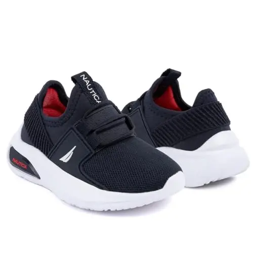 Nautica Kids Athletic Slip-On Sneakers - O'g'il va qizlar uchun qulay Bungee yugurish poyabzallari - Faol bolalar uchun zamonaviy va qo'llab-quvvatlovchi poyabzal (Katta bola/Kichik bola/Yaqinda yuradigan bola) - 6