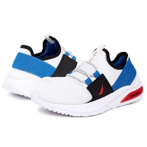 Nautica Kids Athletic Slip-On Sneakers - O'g'il va qizlar uchun qulay bungee yugurish poyabzallari - Faol bolalar uchun zamonaviy va qo'llab-quvvatlovchi poyabzal (Katta bola/Kichik bola/Yosh bola) - 6