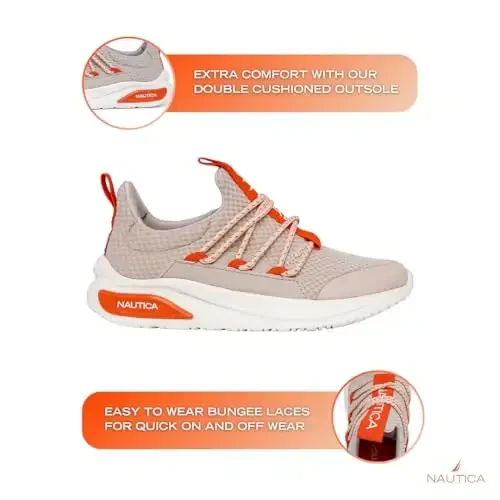 Nautica Kids Athletic Slip-On Sneakers - O'g'il va qizlar uchun qulay bungee yugurish poyafzallari - Faol bolalar uchun zamonaviy va qo'llab-quvvatlovchi poyafzal (Katta bola/Kichik bola/Yosh bola) - MODAZONE (1)