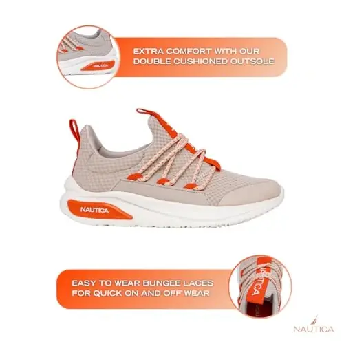 Nautica Kids Athletic Slip-On Sneakers - O'g'il va qizlar uchun qulay bungee yugurish poyafzallari - Faol bolalar uchun zamonaviy va qo'llab-quvvatlovchi poyafzal (Katta bola/Kichik bola/Yosh bola) - 2
