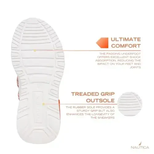 Nautica Kids Athletic Slip-On Sneakers - O'g'il va qizlar uchun qulay bungee yugurish poyafzallari - Faol bolalar uchun zamonaviy va qo'llab-quvvatlovchi poyafzal (Katta bola/Kichik bola/Yumshoq) - 5