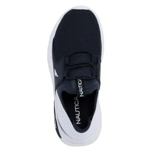 Nautica Kids Atletik Slip-On Krossovkalar - O'g'il va qizlar uchun qulay Bungee yugurish poyafzallari - Faol bolalar uchun zamonaviy va qo'llab-quvvatlovchi poyafzal (Katta bola/Kichik bola/Bolalar) - 4