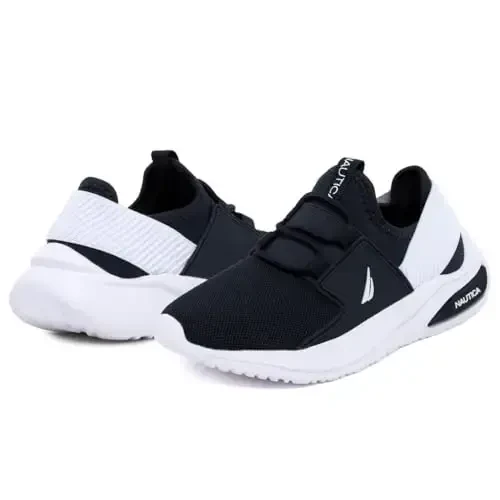 Nautica Kids Atletik Slip-On Krossovkalar - O'g'il va qizlar uchun qulay Bungee yugurish poyafzallari - Faol bolalar uchun zamonaviy va qo'llab-quvvatlovchi poyafzal (Katta bola/Kichik bola/Bolalar) - 6