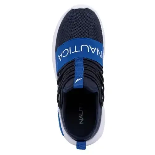 Nautica Kids Atletik Slip-On Krossovkalar - O'g'il va qizlar uchun qulay Bungee yugurish poyafzallari - Faol bolalar uchun zamonaviy va qo'llab-quvvatlovchi poyafzal (Katta bola/Kichik bola/Yosh bola) - 4