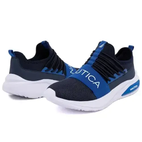 Nautica Kids Atletik Slip-On Krossovkalar - O'g'il va qizlar uchun qulay Bungee yugurish poyafzallari - Faol bolalar uchun zamonaviy va qo'llab-quvvatlovchi poyafzal (Katta bola/Kichik bola/Yosh bola) - 6