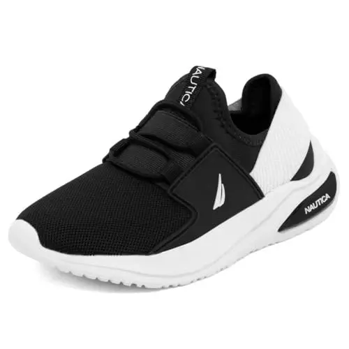 Nautica Kids Atletik Slip-On Krossovkalari - O'g'il va qizlar uchun qulay Bungee yugurish poyabzallari - Faol bolalar uchun zamonaviy va qo'llab-quvvatlovchi poyabzal (Katta bola/Kichik bola/Yosh bola) 