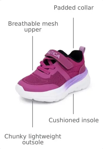 Nautica Kids Fashion Sneaker Athletic Running Shoe with One Strap |Boys - Girls|(Toddler/Little Kid) 