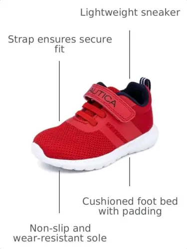 Nautica Kids Fashion Sneaker Athletic Running Shoe with One Strap |Boys - Girls|(Toddler/Little Kid) 