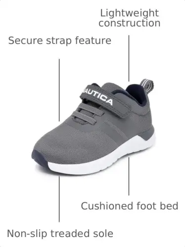 Nautica Kids Fashion Sneaker Athletic Running Shoe with One Strap |Boys - Girls|(Toddler/Little Kid) - 3