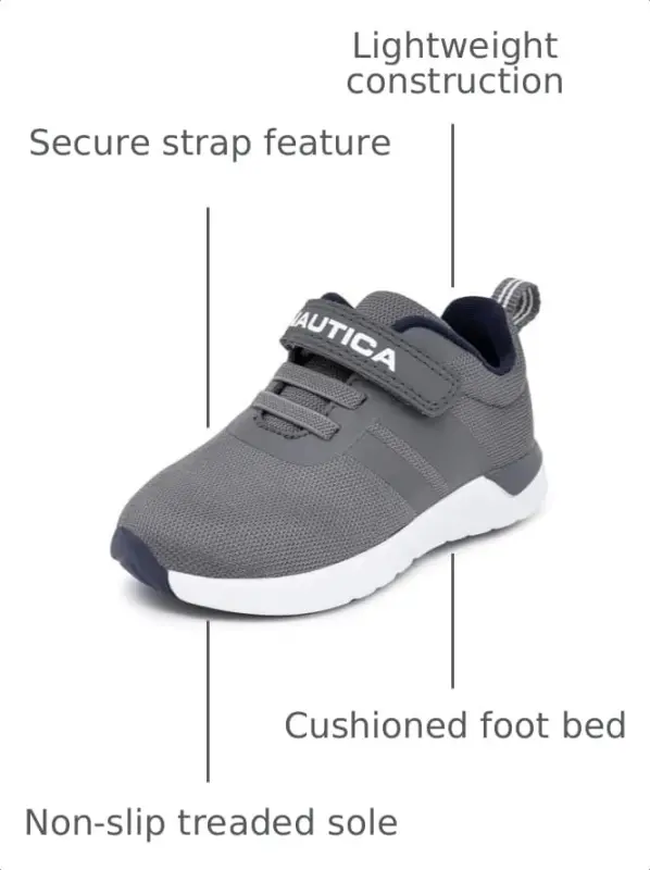 Nautica Kids Fashion Sneaker Athletic Running Shoe with One Strap |Boys - Girls|(Toddler/Little Kid) - 3