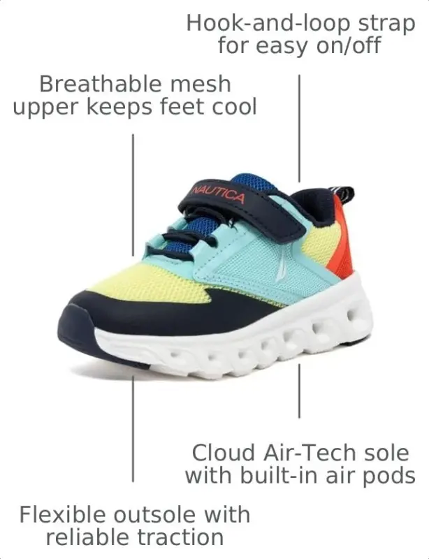 Nautica Kids Fashion Sneaker Athletic Running Shoe with One Strap |Boys - Girls|(Toddler/Little Kid) - 3