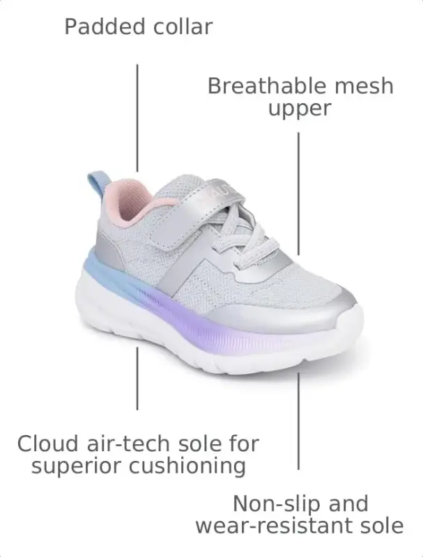 Nautica Kids Running Shoes for Boys and Girls, Lightweight Athletic Sneakers with Cushioned Comfort, Hook and Loop Strap, Bungee Lace Tennis Shoes for Toddler Little Kid and Big Kid - 3