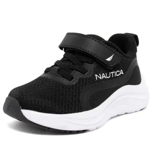 Nautica Kids Running Shoes for Boys and Girls, Lightweight Athletic Sneakers with Cushioned Comfort, Hook and Loop Strap, Bungee Lace Tennis Shoes for Toddler Little Kid and Big Kid - 1
