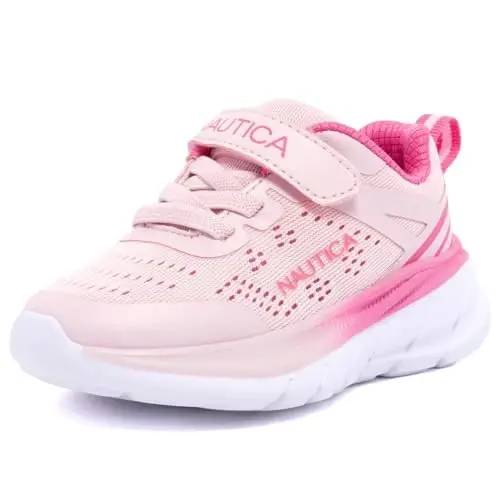 Nautica Kids Running Shoes for Boys and Girls, Lightweight Athletic Sneakers with Cushioned Comfort, Hook and Loop Strap, Bungee Lace Tennis Shoes for Toddler Little Kid and Big Kid 