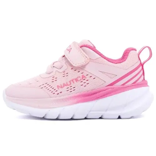 Nautica Kids Running Shoes for Boys and Girls, Lightweight Athletic Sneakers with Cushioned Comfort, Hook and Loop Strap, Bungee Lace Tennis Shoes for Toddler Little Kid and Big Kid - 2