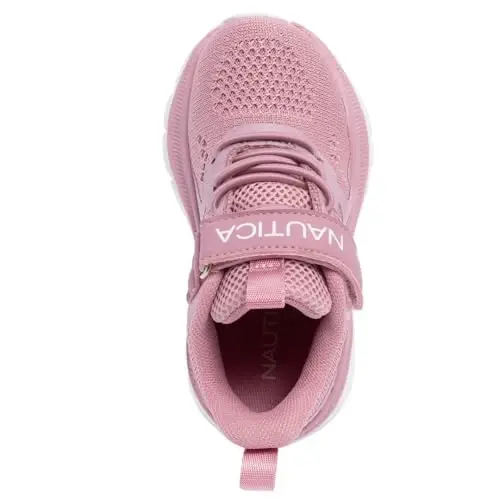 Nautica Kids Running Shoes for Boys and Girls, Lightweight Athletic Sneakers with Cushioned Comfort, Hook and Loop Strap, Bungee Lace Tennis Shoes for Toddler Little Kid and Big Kid - 4