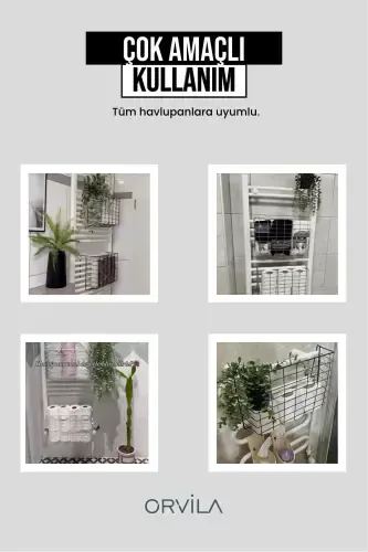 Навесной органайзер для полотенец, полотенцесушитель для ванной комнаты - 3