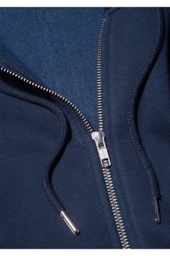 Navy Basic Sweatshirt with zipper hood, 0S10277-70490 - 7