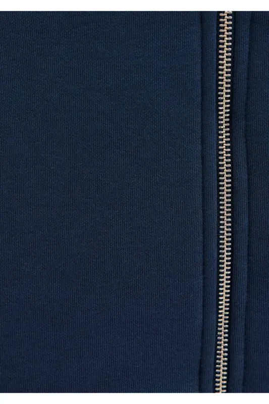 Navy Basic Sweatshirt with zipper hood, 0S10277-70490 - 8