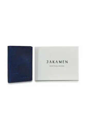 Navy Blue 100% Leather Wallet - 3