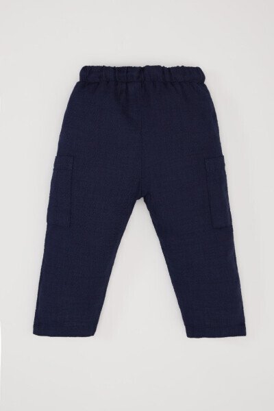 Navy Blue Baby Boy Elastic Waist Pants - 3