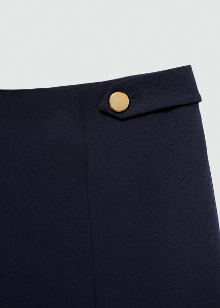 Navy blue button-up pants with straight cut - 10