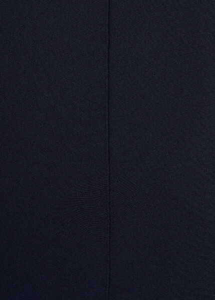 Navy blue button-up pants with straight cut - 9