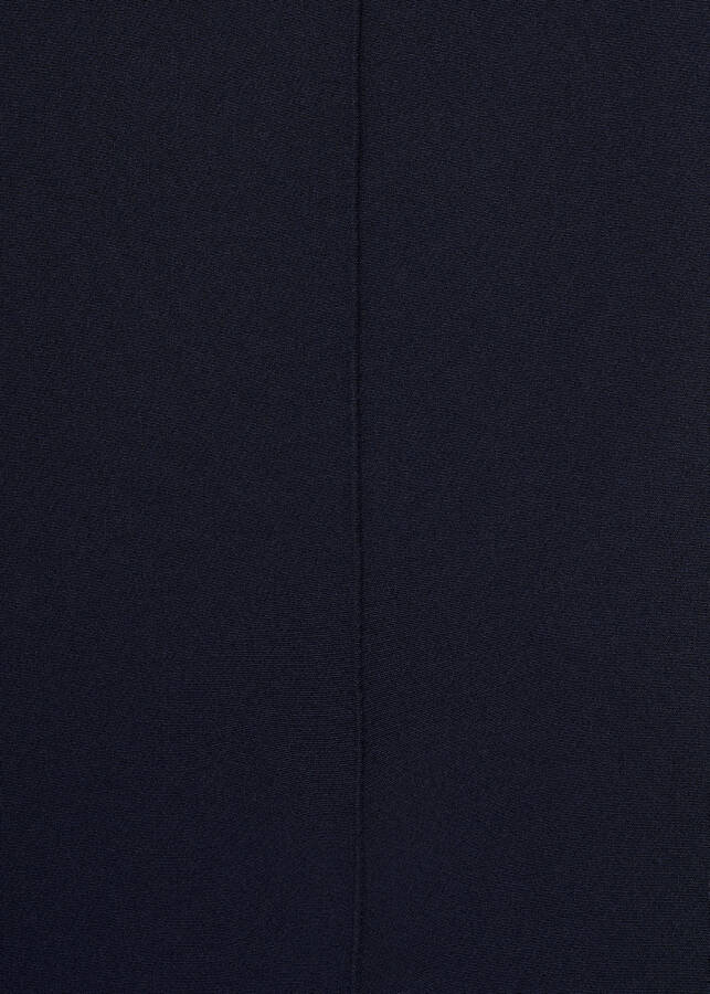 Navy blue button-up pants with straight cut - 9