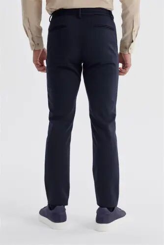 Navy Blue Comfort Fit Elastic Waist Side Pocket Jogger Pants - 2