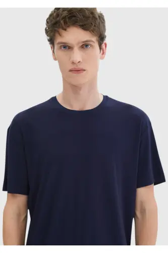 Navy Blue Crew Neck T-Shirt - 4